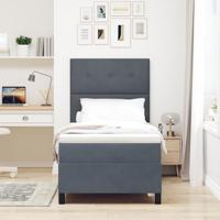 Boxspringbed met matras fluweel donkergrijs 100x200 cm - thumbnail