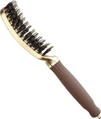 Olivia Garden Flex Boar&Nylon Bristles Gold&Brown Brush Ø25mm