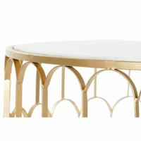 Hoofdtafel DKD Home Decor Glamour Wit Multicolour Gouden Marmer Ijzer 87 x 87 x 51,5 cm - thumbnail