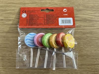Goki winkelwaar set van 6 houten snoepjes Goki winkelwaar set van 6 houten snoepjes