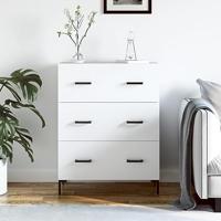 Dressoir 69,5x34x90 cm bewerkt hout wit - thumbnail
