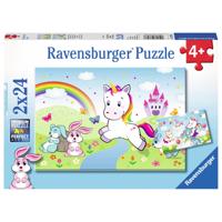 Ravensburger sprookjesachtige eenhoorn puzzel, 2x24st. - thumbnail