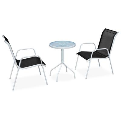 Bistroset 3-delige set staal zwart