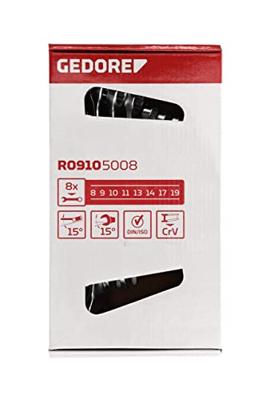 Gedore R09105008 | Ringsteeksleutelset | 8 - 19 mm | Metrisch | 8-Delig - 3300988 - thumbnail