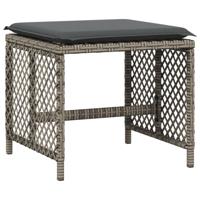 9-delige Tuinset met kussens poly rattan grijs - thumbnail