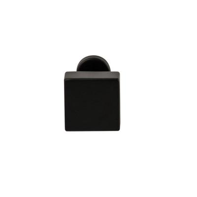 Hardbrass Knopkruk Quadro op ovaal rozet - zwart