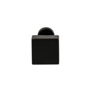 Hardbrass Knopkruk Quadro op ovaal rozet - zwart - thumbnail