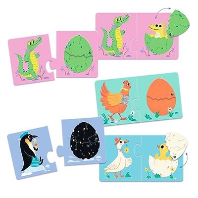 Puzzel Duo Articulo - Grappige eieren - DJECO sinaasappel
