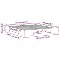 Bedframe Wit 180 x 200 cm Massief grenenhout - thumbnail