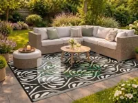 Buitenkleed 180x270cm zwart/wit - thumbnail