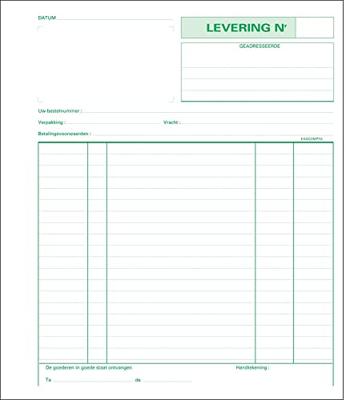 Exacompta leveringen, ft 21 x 18 cm, tripli (50 x 3 vel), Nederlandstalig Exacompta leveringen, ft 21 x 18 cm, tripli (50 x 3 vel), Nederlandstalig