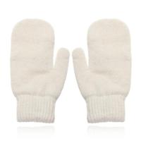 LGT JWLS Witte Gebreide Dameswanten - Luxe Konijnenbont Look - thumbnail