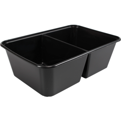 Bak | PP | 2-vaks | 700ml | 172x120x50mm | zwart | 500 stuks