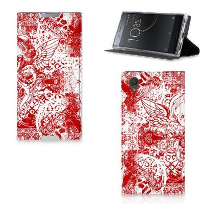 Mobiel BookCase Sony Xperia L1 Angel Skull Rood Mobiel BookCase Sony Xperia L1 Angel Skull Rood