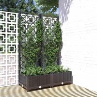 VidaXL Plantenbak met latwerk 80x40x121,5 cm polypropeen zwart - thumbnail