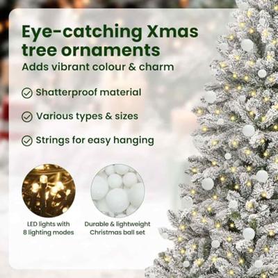 Kunstkerstboom met 300 LED Groen en Wit 180 cm PVC en Metaal
