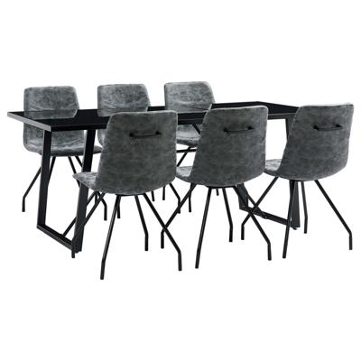 vidaXL 7-delige Eethoek kunstleer zwart vidaXL 7-delige Eethoek kunstleer zwart