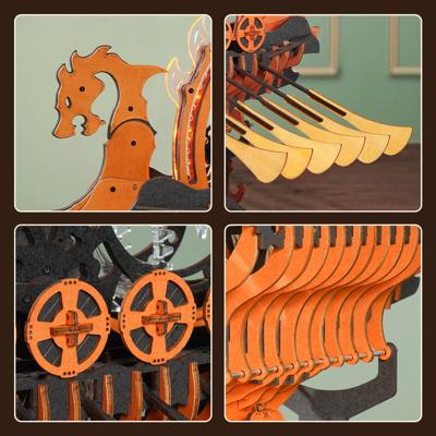 Robotime Houten Puzzel Dragon Viking Ship - thumbnail