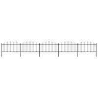 Tuinhek met speren bovenkant (1,25-1,5)x8,5 m staal zwart - thumbnail