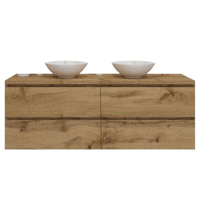Badkamermeubelset Gliss Zeus 180 cm Natuur Eiken Met Waskom