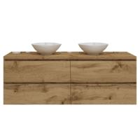 Badkamermeubelset Gliss Zeus 180 cm Natuur Eiken Met Waskom - thumbnail