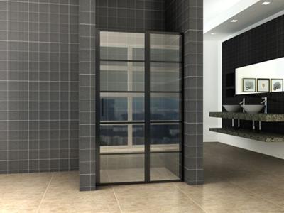 Nisdeur Wiesbaden Horizon met Vast Paneel 90x200 cm 8 mm NANO Mat Zwart