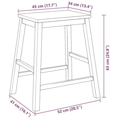 Barstoelen 2 st massief hout wit