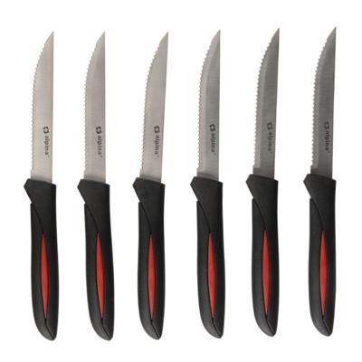Alpina steakmessen 23 cm 6 stuks zwart/rood