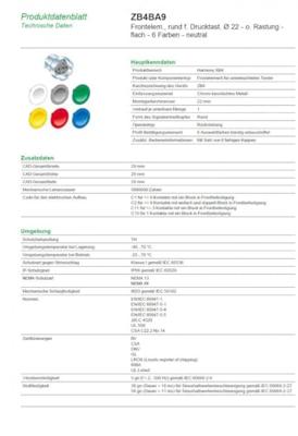 Schneider Electric ZB4BA9 Harmony ZB4BA9 Druktoets 1 knop Veelkleurig gesorteerd Druk-ontgrendeling 1 stuk(s)