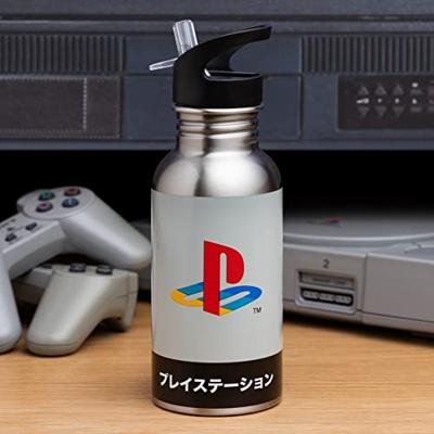 Playstation - Metal Water Bottle with Straw