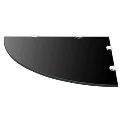 Hoekschap met chromen dragers zwart 45x45 cm glas Hoekschap met chromen dragers zwart 45x45 cm glas