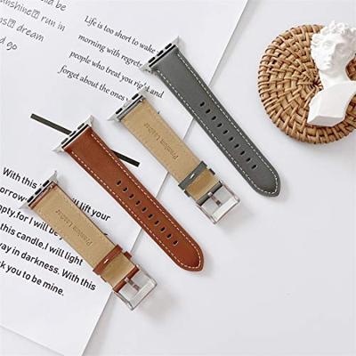 Premium Leather bandje - Donkerbruin - Geschikt voor Apple Watch 44mm / 45mm / 46mm / 49mm