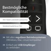 MediaRange MROS220 Draadloze presenter RF Zwart - thumbnail