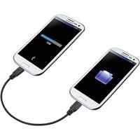 Renkforce USB-kabel USB 2.0 USB Micro-B stekker, USB Micro-B stekker 15,00 cm zwart met OTG-functie, Supersoft-Umman - thumbnail