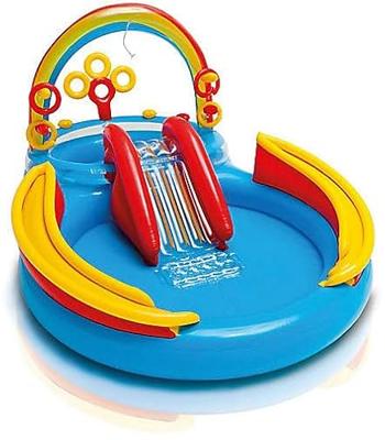 Intex 57453NP Regenboog Zwembad met Glijbaan 297x193x135 cm - thumbnail