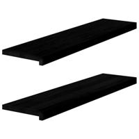 VidaXL Vensterbanken 2 st 100x25x2 cm massief eikenhout donkerbruin - thumbnail