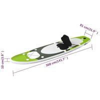 Stand Up Paddleboardset opblaasbaar 360x81x10 cm groen - thumbnail