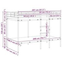 Stapelbed zonder matras 107x203 cm staal wit - thumbnail