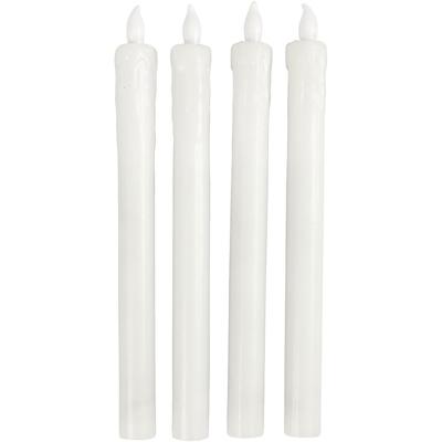 Creativ Company Led kaarsen, h: 24,5 cm, d 20 mm, 4 stuk/ 1 doos Creativ Company Led kaarsen, h: 24,5 cm, d 20 mm, 4 stuk/ 1 doos