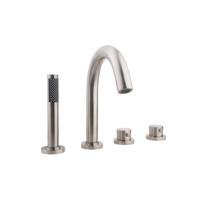 Aqua Splash Badrandkraan 4-Gats Thermostatisch RVS Afbouwset - Badrandkraan 4-gats - thumbnail