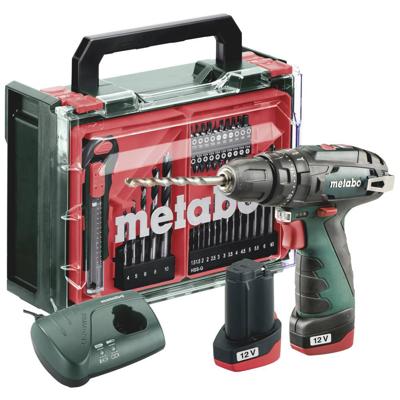 Metabo POWERMAXX SB BASIC SET Accu-klopboormachine 12 V | 2 x 2.0 Ah accu + lader + 41-delige mobiele werkplaats - 600385710 Metabo POWERMAXX SB BASIC SET Accu-klopboormachine 12 V | 2 x 2.0 Ah accu + lader + 41-delige mobiele werkplaats - 600385710