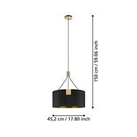 Stars of Light HanglampTortola 1 Ø 45cm - zwart met goud - 39964 - thumbnail