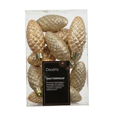 Dennenappel kunststof L9b5h14 cm parel 12 st Shatterproof Decoris - Decoris Dennenappel kunststof L9b5h14 cm parel 12 st Shatterproof Decoris - Decoris