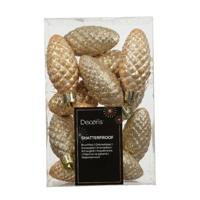 Dennenappel kunststof L9b5h14 cm parel 12 st Shatterproof Decoris - Decoris - thumbnail