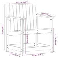 3-delige Loungeset massief grenenhout wasbruin - thumbnail