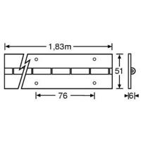 Adam Hall 2606 Pianoscharnier 51mm x 91cm - thumbnail