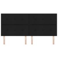 Hoofdbord met hoofdeinde Zwart 200 cm Stof - thumbnail