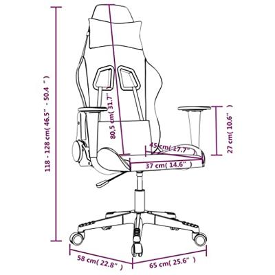 Gamestoel stof zwart en lichtgrijs