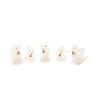Verlicht kerstfiguur voor buiten - 5 eekhoorns - 40 LEDs - Warm wit - Dimbaar - 12 cm hoog - Kerstverlichting