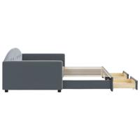 Slaapbank onderschuifbed lades 100x200 cm fluweel donkergrijs - thumbnail
